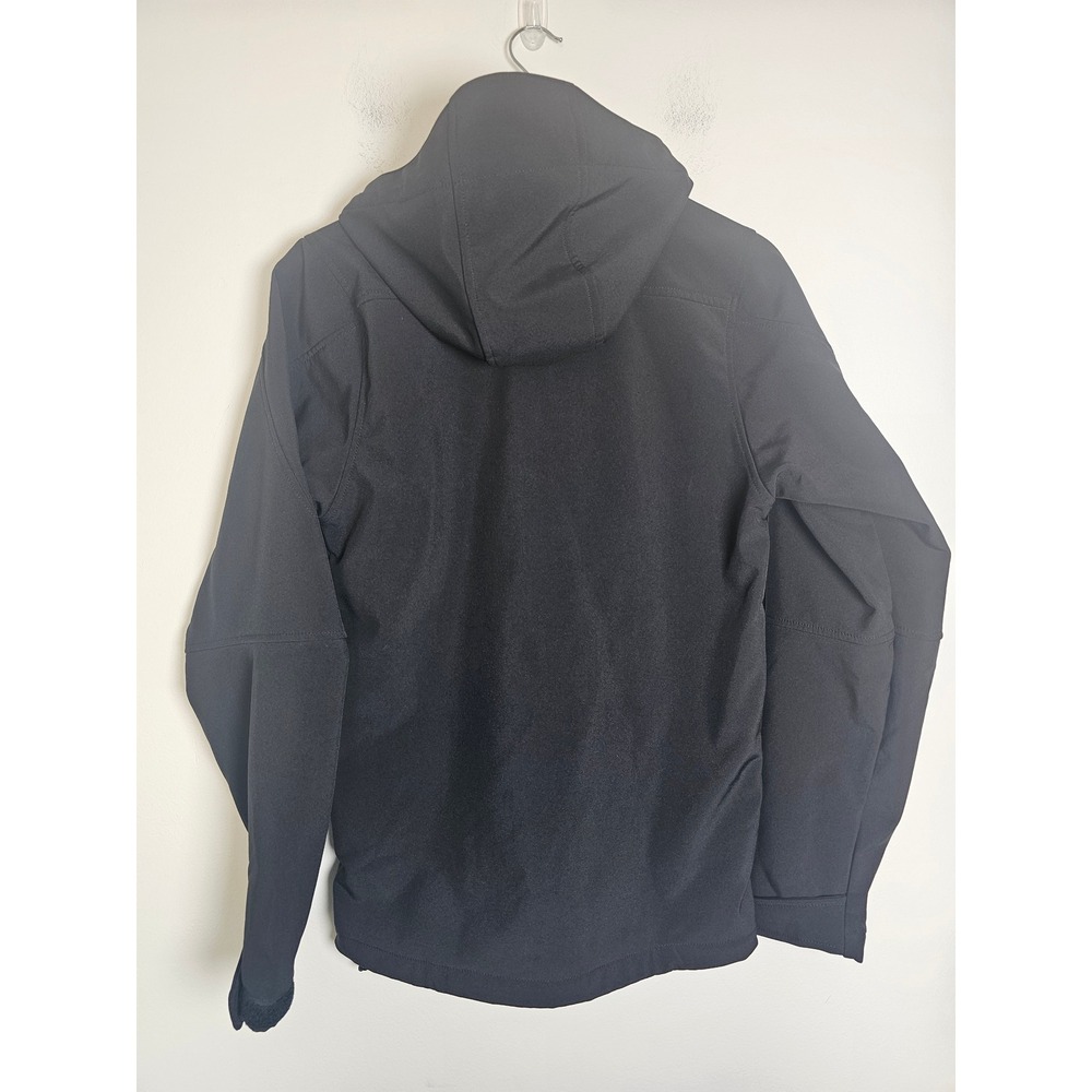 PTX Kubota Softshell Jacket Mens Small Black Hooded Techwear Fleece Lined - Picture 2 of 8